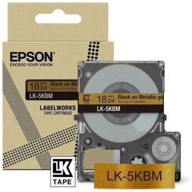 Epson Metallic Silver/Black 18mm LK-5SBM
