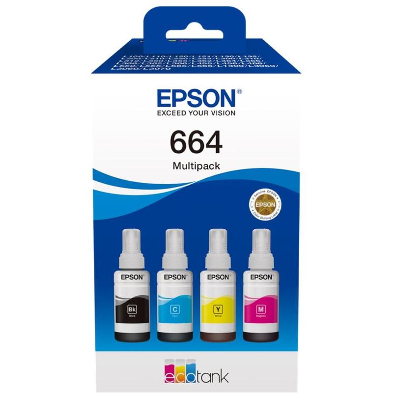 Epson EcoTank 664 4 Black Yellow Cyan Magenta Original Ink Tank