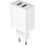 Cargador de Pared Vention FBAW0-EU/ 2xUSB/ 18W/ Blanco