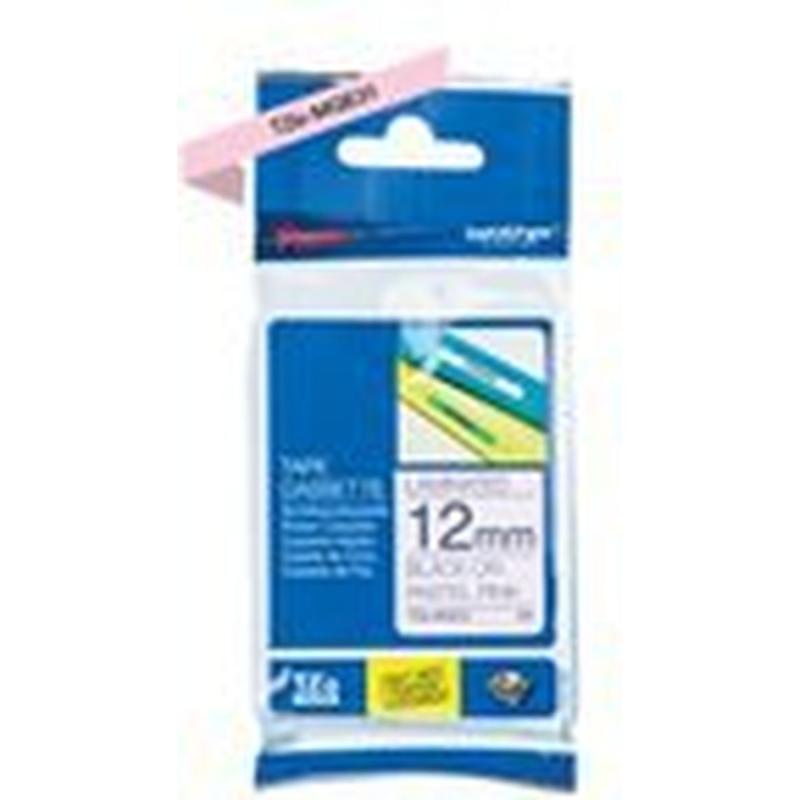 Brother Tape Black/Pastel Light Pink 12m