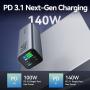 Powerbank 27000mAh Vention FHVH0/ 140W/ Gris/ Incluye Cable USB Tipo-C y Lightning