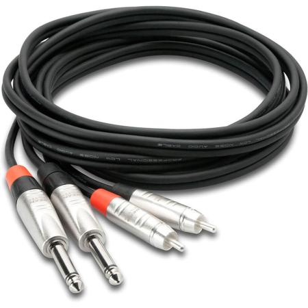 Hosa HPR-010x2 Pro Stintcon Dual Rean 1/4IN TS To RCA 10FT