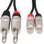 Hosa HPR-010x2 Pro Stintcon Dual Rean 1/4IN TS To RCA 10FT