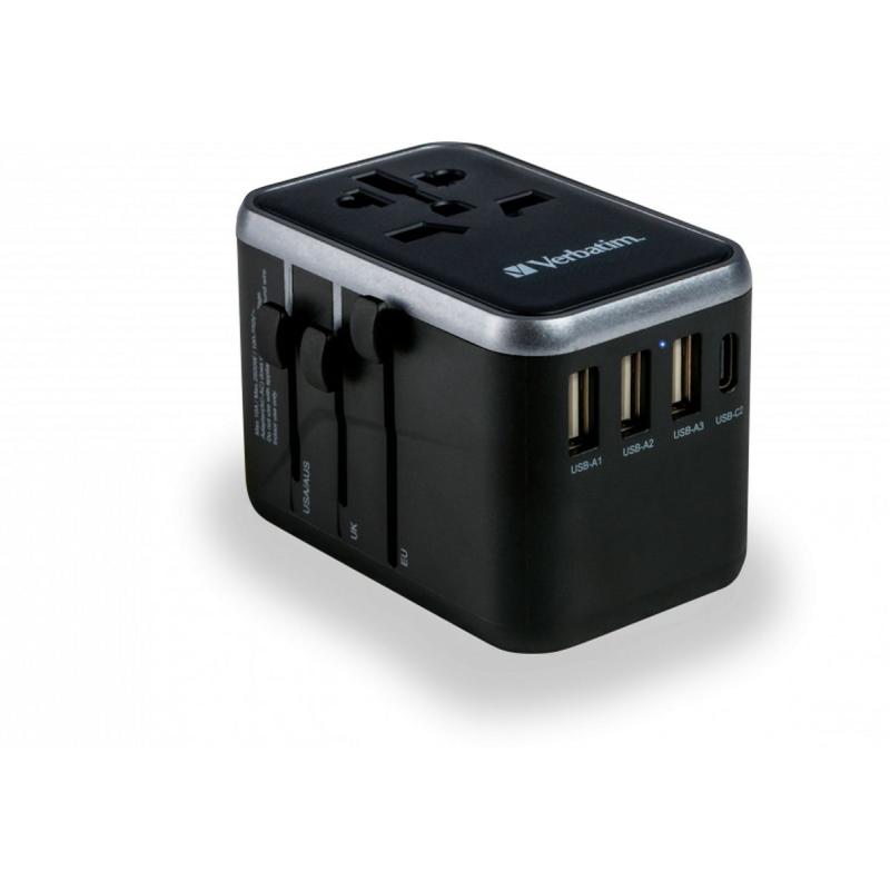 Verbatim Universal Travel Adapter UTA-04 PD61W / QC / 3XUSB / 2XTYPE-C