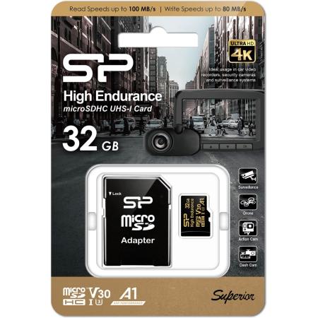 Silicon Power MicroSDXC Card Golden Series High Class 10 A1 UHS-I U3 V30 32GB