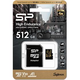 Silicon Power MicroSDXC Card Golden Series High Class 10 A1 UHS-I U3 V30 512GB