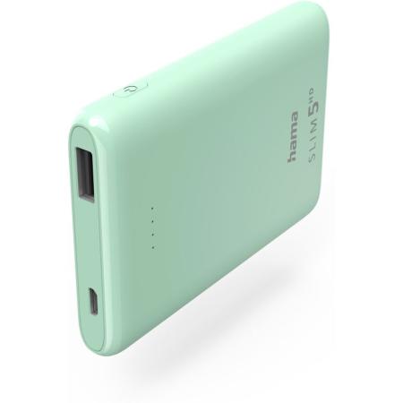 Hama Power Pack Slim 5HD 5000mAh Muntgroen