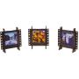 JollyLook 3 Photo Frames Square Wood Dark Brown