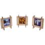 JollyLook 3 Photo Frames Square Wood Light Brown