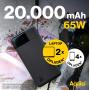 Aqiila Powerbird B20+ PowerBank 65W Black 20.000 mAh