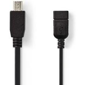 Nedis On-The-Go USB 2.0-CABLE Mini 5-PINS M-A F 0.2m BK