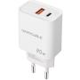 Cargador de Pared Nanocable 10.10.2007/ 1xUSB/ 1xUSB Tipo-C/ 20W/ Blanco