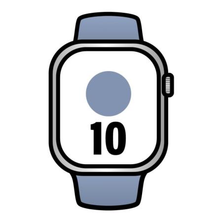 Apple Watch Series 10/ GPS/ Cellular/ 46mm/ Caja de Aluminio / Correa Deportiva Azul Denim S/M