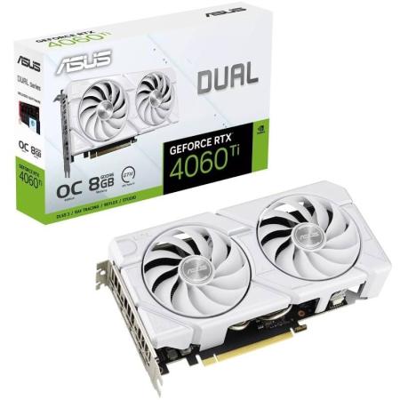 Tarjeta Gráfica Asus Dual GeForce RTX 4060 Ti EVO OC White Edition/ 8GB GDDR6