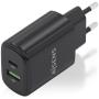 Cargador GaN de Pared Aisens A110-0910/ 1xUSB Tipo-C/ 1xUSB/ 20W/ Negro