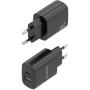 Cargador GaN de Pared Aisens A110-0910/ 1xUSB Tipo-C/ 1xUSB/ 20W/ Negro