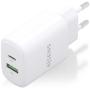 Cargador GaN de Pared Aisens A110-0909/ 1xUSB Tipo-C/ 1xUSB/ 20W/ Blanco