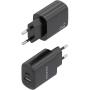 Cargador GaN de Pared Aisens A110-0912/ 1xUSB Tipo-C/ 1xUSB/ 25W/ Negro