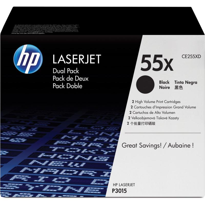 HP LaserJet CE255XD Cartridge Black HC 2-pack CE255XD