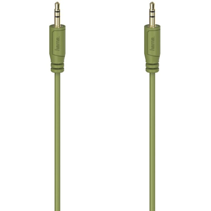 Hama Audiocable Flexi-Slim 3.5mm Plug Gold Plated Green 0.75m