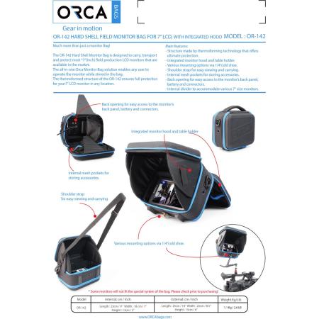 ORCA OR-142 ORCA Hard Shell Monitor (7inch) Case w/ Hood