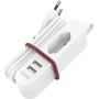 Hama USB-Netadapter w/ 1.9 M Long Cable EN Euro-Connection 2X USB-A White