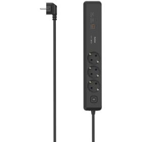 Hama Power Strip 3-FOLD USB-C/A 100W PD Switch 1.4 M Black/Grey