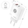 Cargador Gan de Pared Tech One Tech GaN TEC2270/ 1xUSB Tipo-C/ 1x USB/ 65W