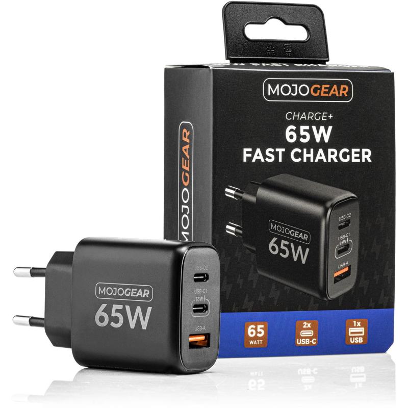 MOJOGEAR Charge+ 65W w/ USB-C To USB-C Cable 1.5 Meter