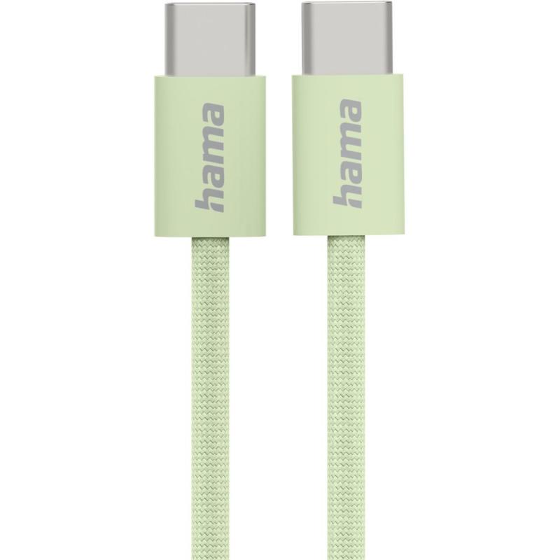 Hama Charging Cable Fabric USB-C - USB-C 1m Nylon Green