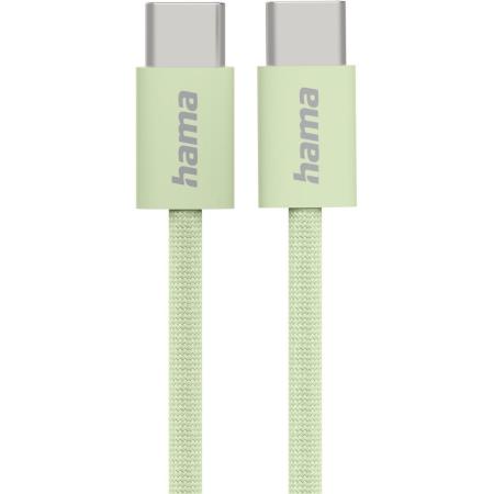 Hama Charging Cable Fabric USB-C - USB-C 1m Nylon Green