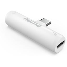 Hama Audio-Adapter.usb-C Oplaadfunctie.3.5mm Jack.pd White