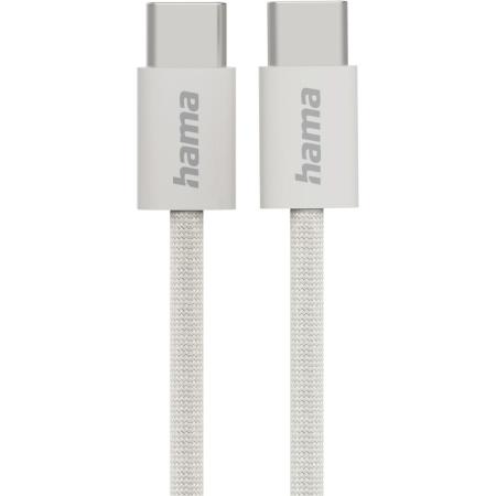 Hama Charging Cable Fabric USB-C - USB-C 1m Nylon Beige