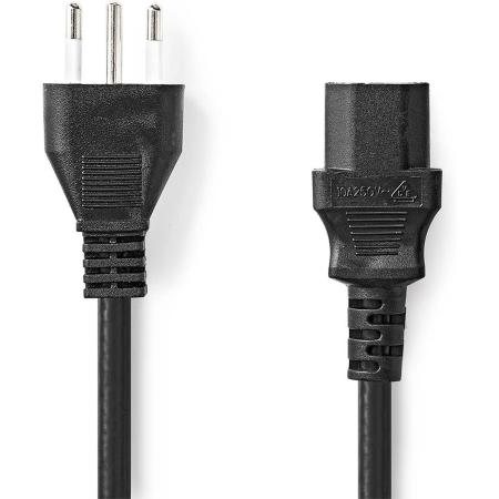 Nedis Power Cable | Italy Male | IEC-320-C13 | Straight | 2.00 M | PVC | Black