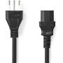 Nedis Power Cable | Italy Male | IEC-320-C13 | Straight | 2.00 M | PVC | Black