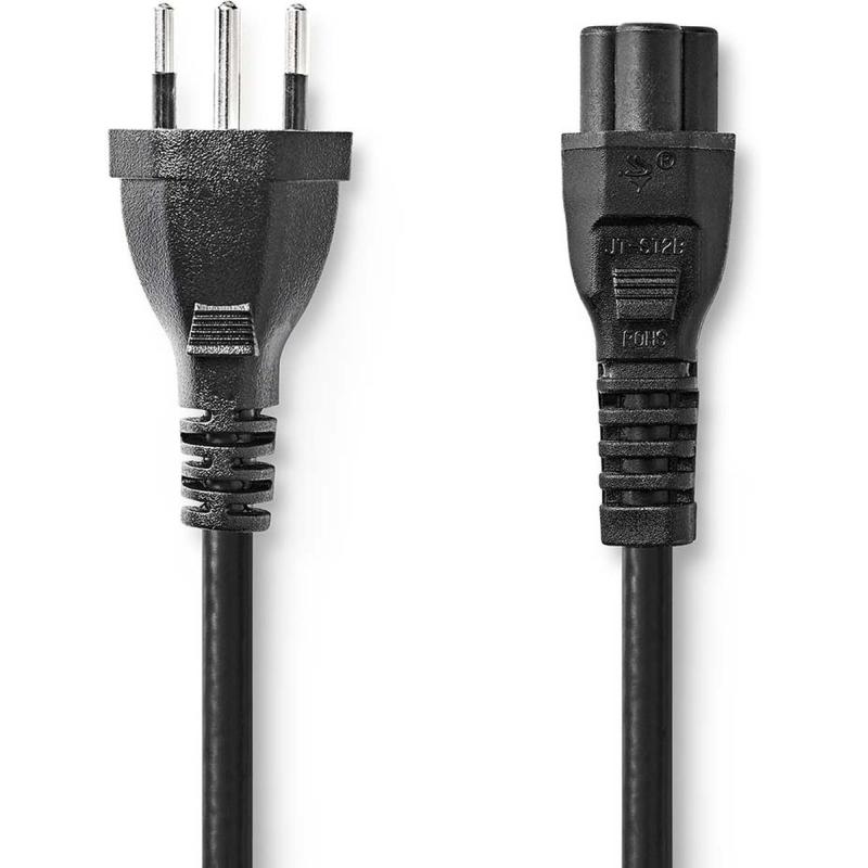 Nedis Power Cable | CH Type 12 | IEC-320-C5 | Straight | 2.00 M | PVC | Black