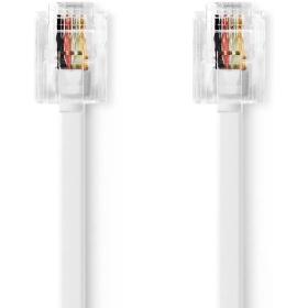 Nedis Telecom Cable | RJ11 Male | 10.0 M | Flat | Gold Plated | RJ11 | White