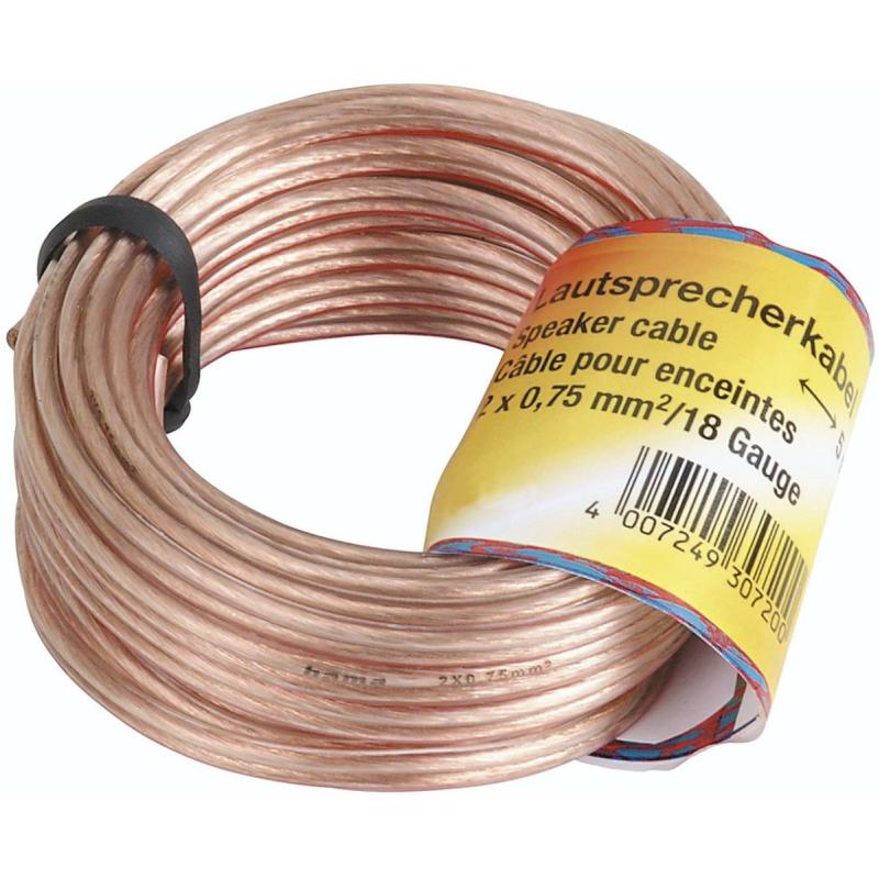 Hama Speaker Cable 2X 0.75 MM2 Rol Van 10 M Transparant
