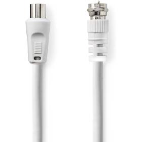 Nedis Satellite-EN Antenna Cable| F-Male| IEC Male| 75 Ohm| 3.00 M| PVC| White