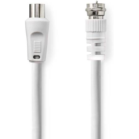 Nedis Satellite-EN Antenna Cable| F-Male| IEC Male| 75 Ohm| 3.00 M| PVC| White