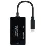 Conversor Nanocable 10.16.4301-ALL/ USB Tipo-C Macho - HDMI Hembra - DVI-I Hembra - VGA Hembra/ 20cm/ Negro