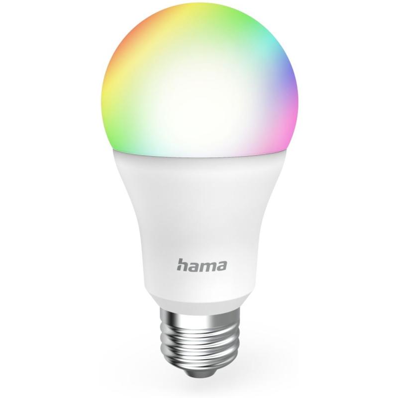 Hama Smart WiFi-Ledlamp E27 Matter 9W RGBW For Spraak-/app-Bediening