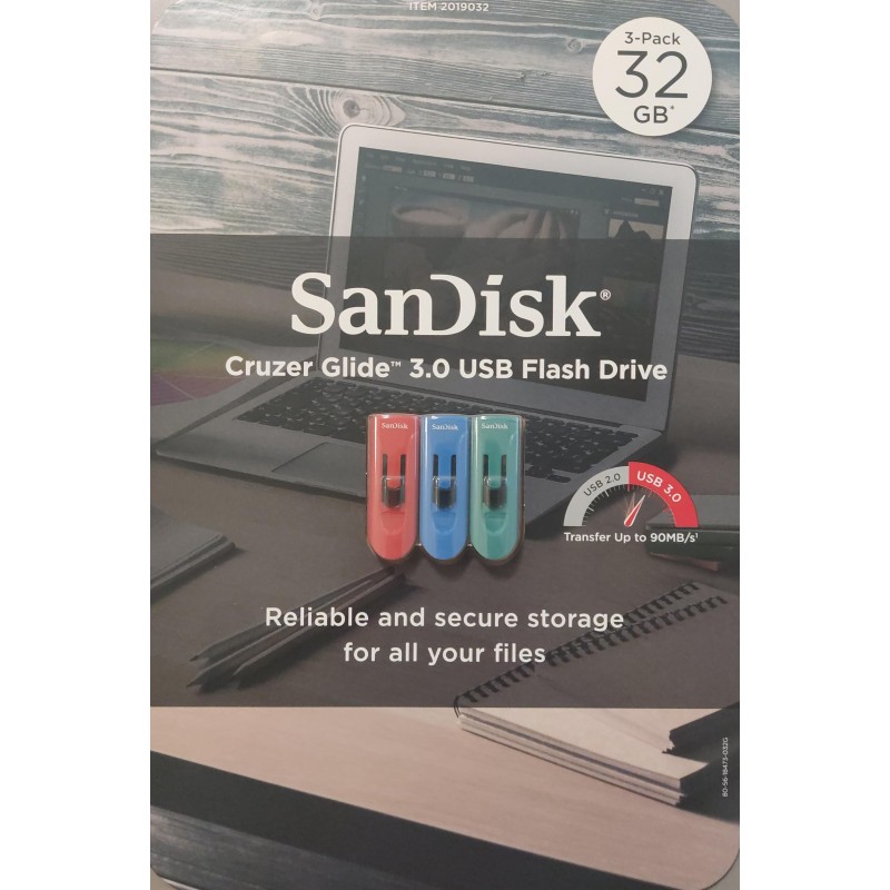 Pack x3 Memoria Sandisk 32GB USB 3.0 Cruzer Glide - Entrega 24h