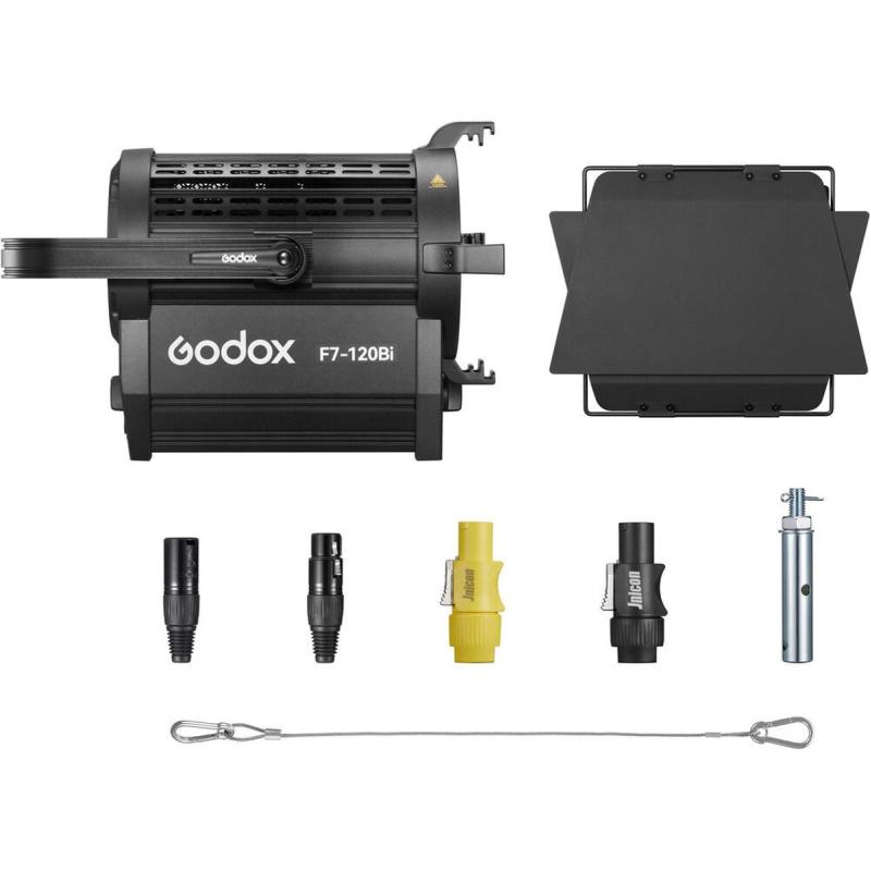 Godox F7 120BI K1 Bi Colour LED Fresnel Light (Hang Mount)