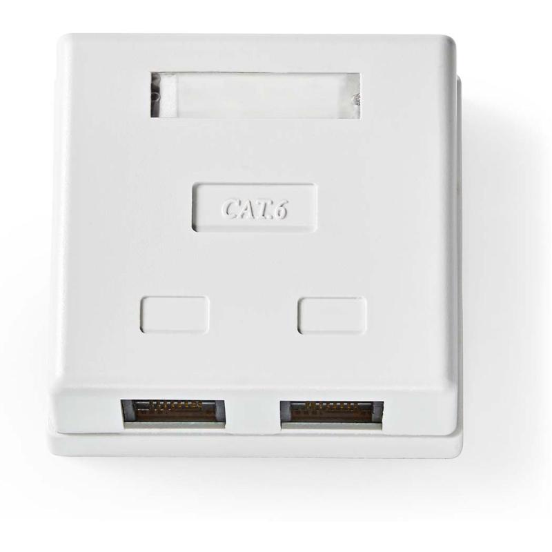 Nedis Network Wall Box Surface Mounted 2 Poort(EN) UTP CAT6 Straight Female