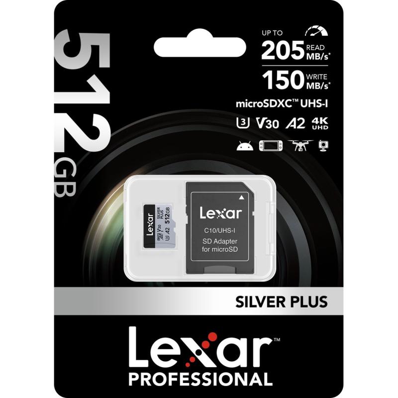 Lexar MicroSDXC Silver Plus UHS-1 512GB V30 R205/W150MB/s