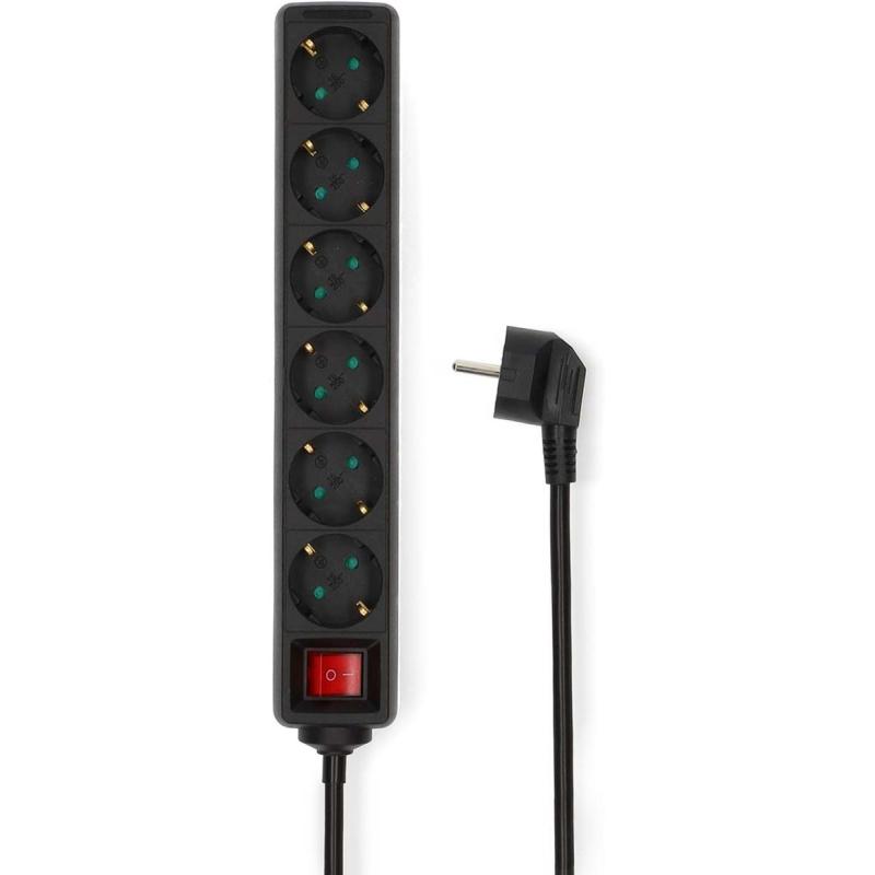Nedis Power Strip | PE Plug / Type F (Cee 7/7) | 6-WEGS | 1.50 M | 3680 W | 16 A
