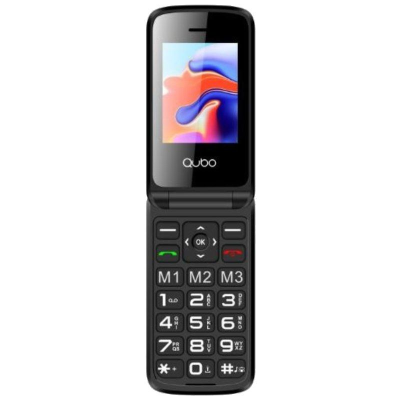 Teléfono Móvil Qubo X-247 4G para Personas Mayores/ Negro y Azul
