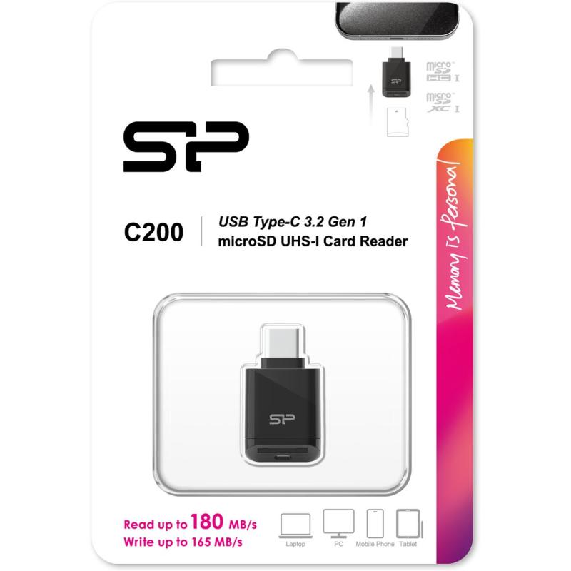 Silicon Power Card Reader MicroSD USB 3.2 Gen 1 Type-C (Black)
