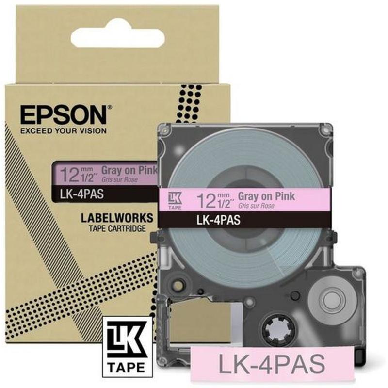 Epson Soft Pink/Grey 12mm LK-4PAS